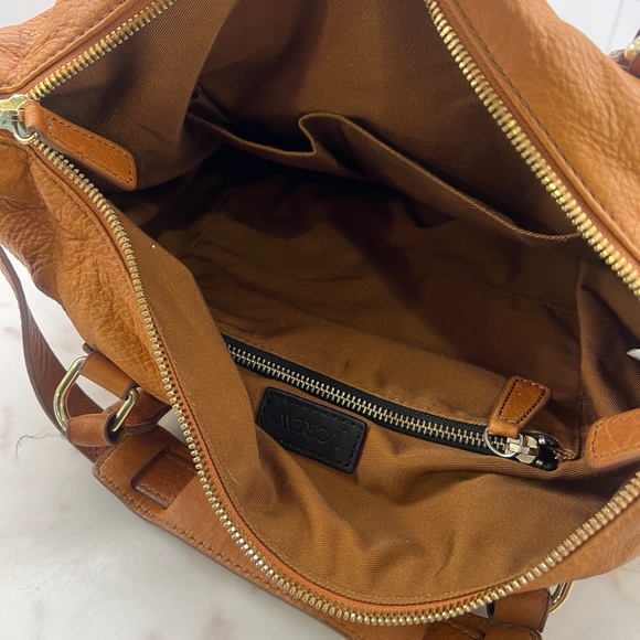 J. Crew 🧡 Marlow Cognac Brown Leather 🧡 Two Tone Hobo Bag Purse Tote - Picture 9 of 15